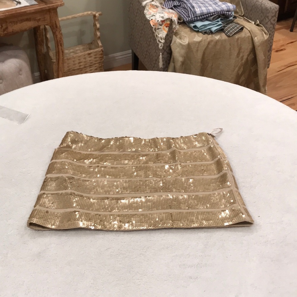 forever 21 sequence gold short skirt